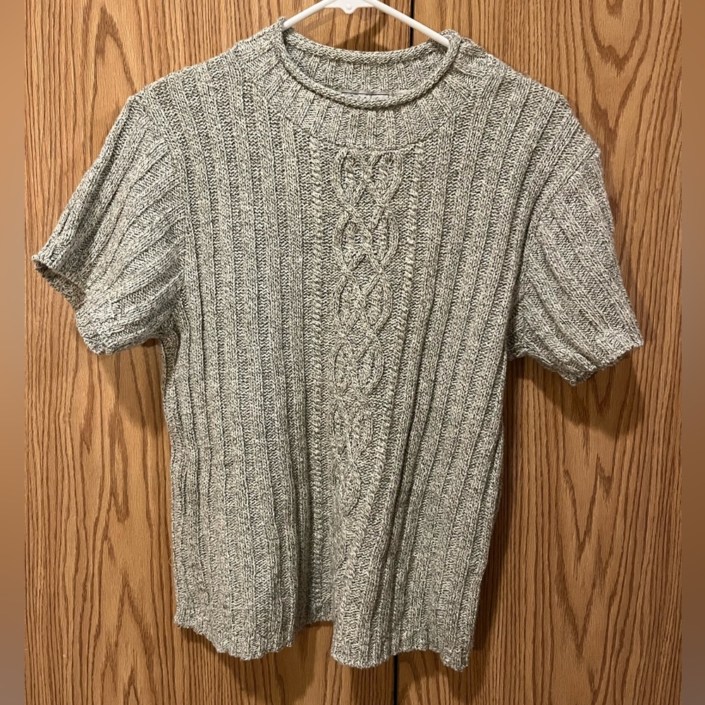 Basic editions green knit T-shirt